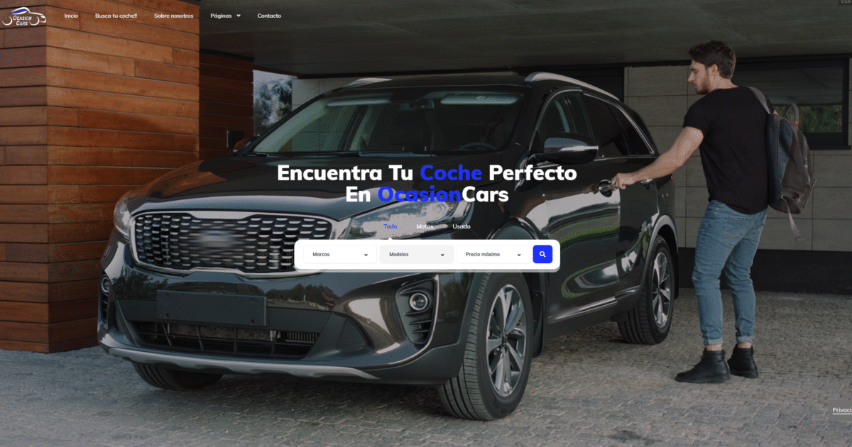 Proyecto web OcasionCars desarrollado por Mario Mompean
