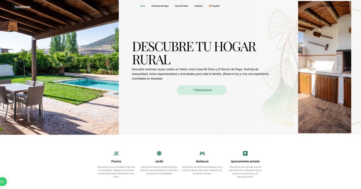 Proyecto web RuralHomes desarrollado por Mario Mompean
