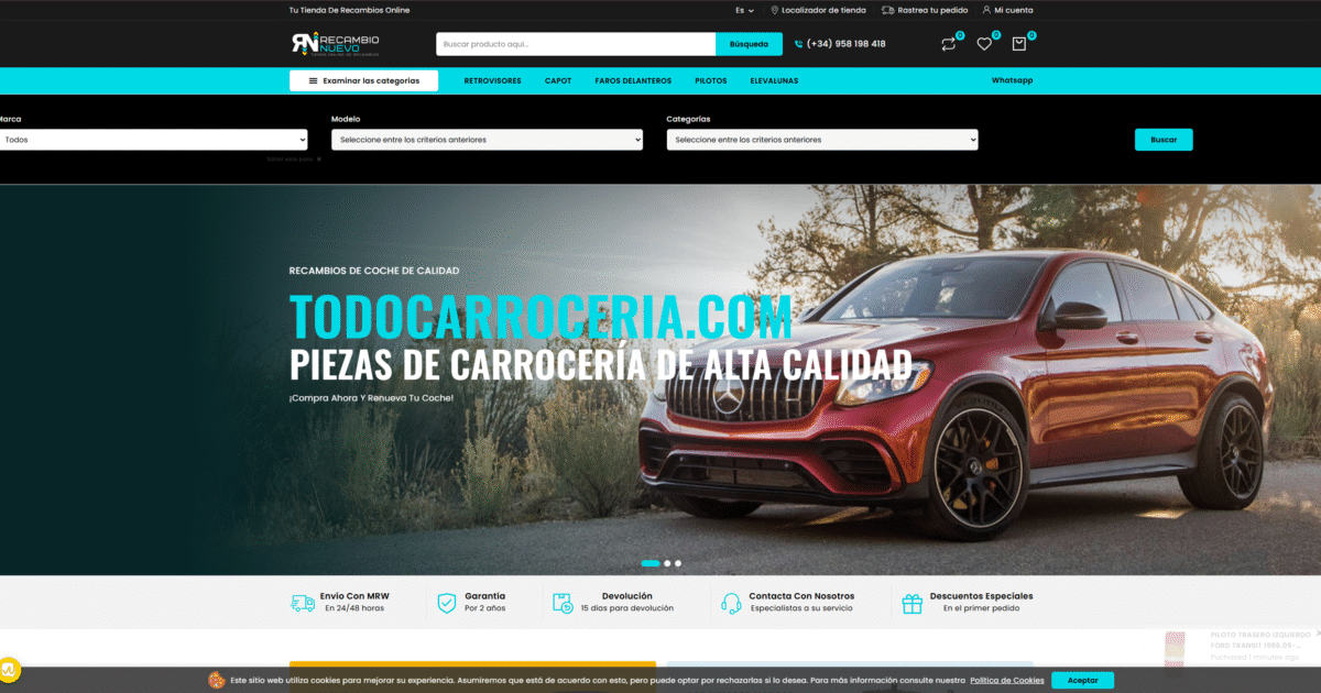 Proyecto web TodoCarroceria desarrollado por Mario Mompean